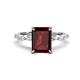 1 - Laila 3.48 ctw Red Garnet Emerald Shape (9x7 mm) Hidden Halo Engagement Ring 