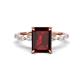 1 - Laila 3.00 ctw Red Garnet Emerald Shape (9x7 mm) Hidden Halo Engagement Ring 