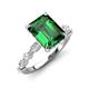 3 - Laila 2.78 ctw Emerald Emerald Shape (9x7 mm) Hidden Halo Engagement Ring 