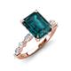 3 - Laila 3.48 ctw London Blue Topaz Emerald Shape (9x7 mm) Hidden Halo Engagement Ring 