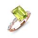 3 - Laila 2.93 ctw Peridot Emerald Shape (9x7 mm) Hidden Halo Engagement Ring 