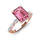 3 - Laila 3.33 ctw Pink Tourmaline Emerald Shape (9x7 mm) Hidden Halo Engagement Ring 