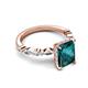 4 - Laila 3.48 ctw London Blue Topaz Emerald Shape (9x7 mm) Hidden Halo Engagement Ring 