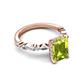 4 - Laila 2.93 ctw Peridot Emerald Shape (9x7 mm) Hidden Halo Engagement Ring 