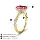 5 - Laila 3.33 ctw Pink Tourmaline Emerald Shape (9x7 mm) Hidden Halo Engagement Ring 