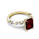 4 - Laila 3.48 ctw Red Garnet Emerald Shape (9x7 mm) Hidden Halo Engagement Ring 