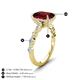 5 - Laila 3.48 ctw Red Garnet Emerald Shape (9x7 mm) Hidden Halo Engagement Ring 