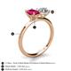 4 - Tanya Oval Shape Ruby & Cushion Shape Forever One Moissanite 2 Stone Duo Ring 