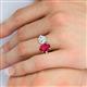 5 - Tanya Oval Shape Ruby & Cushion Shape Forever One Moissanite 2 Stone Duo Ring 