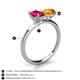 4 - Tanya Oval Shape Ruby & Cushion Shape Citrine 2 Stone Duo Ring 