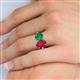 5 - Tanya Oval Shape Ruby & Cushion Shape Emerald 2 Stone Duo Ring 