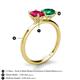 4 - Tanya Oval Shape Ruby & Cushion Shape Emerald 2 Stone Duo Ring 