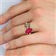 5 - Tanya Oval Shape Ruby & Cushion Shape Smoky Quartz 2 Stone Duo Ring 