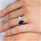 5 - Tanya Oval Shape Blue Sapphire & Cushion Shape Forever One Moissanite 2 Stone Duo Ring 