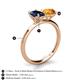 4 - Tanya Oval Shape Blue Sapphire & Cushion Shape Citrine 2 Stone Duo Ring 