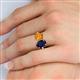 5 - Tanya Oval Shape Blue Sapphire & Cushion Shape Citrine 2 Stone Duo Ring 