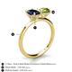 4 - Tanya Oval Shape Blue Sapphire & Cushion Shape Peridot 2 Stone Duo Ring 