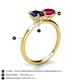 4 - Tanya Oval Shape Blue Sapphire & Cushion Shape Ruby 2 Stone Duo Ring 