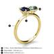 4 - Tanya Oval Shape Blue Sapphire & Cushion Shape Lab Created Alexandrite 2 Stone Duo Ring 