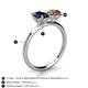 4 - Tanya Oval Shape Blue Sapphire & Cushion Shape Smoky Quartz 2 Stone Duo Ring 