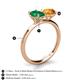 4 - Tanya Oval Shape Emerald & Cushion Shape Citrine 2 Stone Duo Ring 