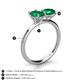 4 - Tanya Oval & Cushion Shape Emerald 2 Stone Duo Ring 