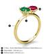 4 - Tanya Oval Shape Emerald & Cushion Shape Ruby 2 Stone Duo Ring 