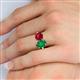 5 - Tanya Oval Shape Emerald & Cushion Shape Ruby 2 Stone Duo Ring 