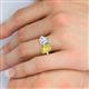 5 - Tanya Oval Shape Yellow Sapphire & Cushion Shape IGI Certified Lab Grown Diamond 2 Stone Duo Ring 