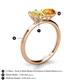 4 - Tanya Oval Shape Yellow Sapphire & Cushion Shape Citrine 2 Stone Duo Ring 