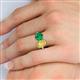 5 - Tanya Oval Shape Yellow Sapphire & Cushion Shape Emerald 2 Stone Duo Ring 