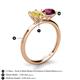 4 - Tanya Oval Shape Yellow Sapphire & Cushion Shape Rhodolite Garnet 2 Stone Duo Ring 