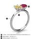 4 - Tanya Oval Shape Yellow Sapphire & Cushion Shape Ruby 2 Stone Duo Ring 