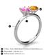 4 - Tanya Oval Shape Pink Sapphire & Cushion Shape Citrine 2 Stone Duo Ring 