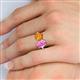 5 - Tanya Oval Shape Pink Sapphire & Cushion Shape Citrine 2 Stone Duo Ring 