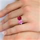 5 - Tanya Oval Shape Pink Sapphire & Cushion Shape Ruby 2 Stone Duo Ring 