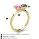 4 - Tanya Oval Shape Pink Sapphire & Cushion Shape Smoky Quartz 2 Stone Duo Ring 