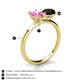 4 - Tanya Oval Shape Pink Sapphire & Cushion Shape Black Onyx 2 Stone Duo Ring 