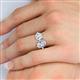 5 - Tanya Oval Shape IGI Certified Lab Grown Diamond & Cushion Shape Forever Brilliant Moissanite 2 Stone Duo Ring 