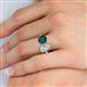 5 - Tanya Oval Shape IGI Certified Lab Grown Diamond & Cushion Shape London Blue Topaz 2 Stone Duo Ring 