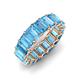 3 - Victoria 6x4 mm Emerald Cut Blue Topaz Eternity Band 