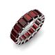 3 - Victoria 6x4 mm Emerald Cut Red Garnet Eternity Band 