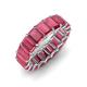 3 - Victoria 6x4 mm Emerald Cut Rhodolite Garnet Eternity Band 