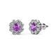 1 - Fleur 2.24 ctw Amethyst and Lab Grown Diamond Floral Halo Stud Earrings 