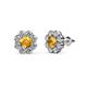 1 - Fleur 2.24 ctw Citrine and Lab Grown Diamond Floral Halo Stud Earrings 