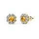 1 - Fleur 2.24 ctw Citrine and Lab Grown Diamond Floral Halo Stud Earrings 