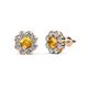 1 - Fleur 2.24 ctw Citrine and Lab Grown Diamond Floral Halo Stud Earrings 