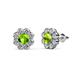 1 - Fleur 2.40 ctw Peridot and Lab Grown Diamond Floral Halo Stud Earrings 