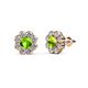 1 - Fleur 2.40 ctw Peridot and Lab Grown Diamond Floral Halo Stud Earrings 