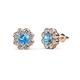 1 - Fleur 2.56 ctw Blue Topaz and Lab Grown Diamond Floral Halo Stud Earrings 